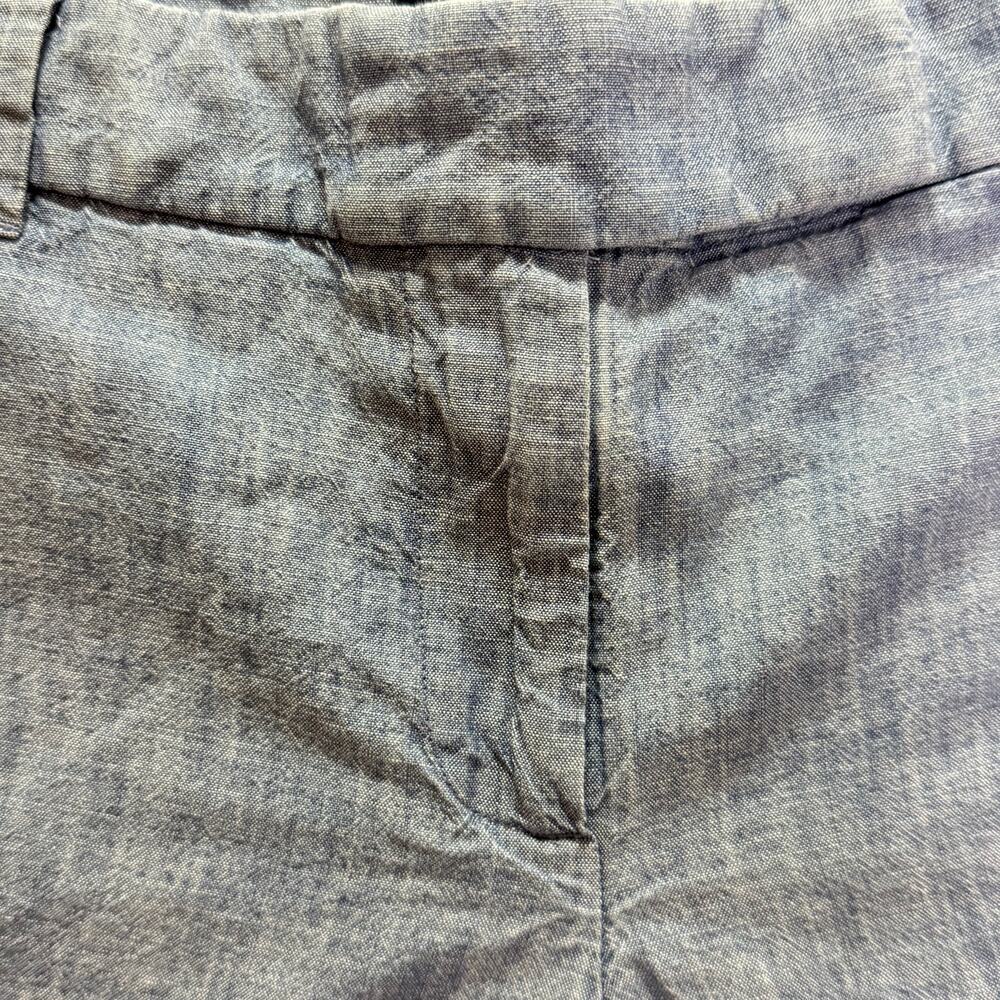 Crew 100% Linen Scalloped Hem Shorts Chambray Resort Vacation Preppy - Picture 4 of 9